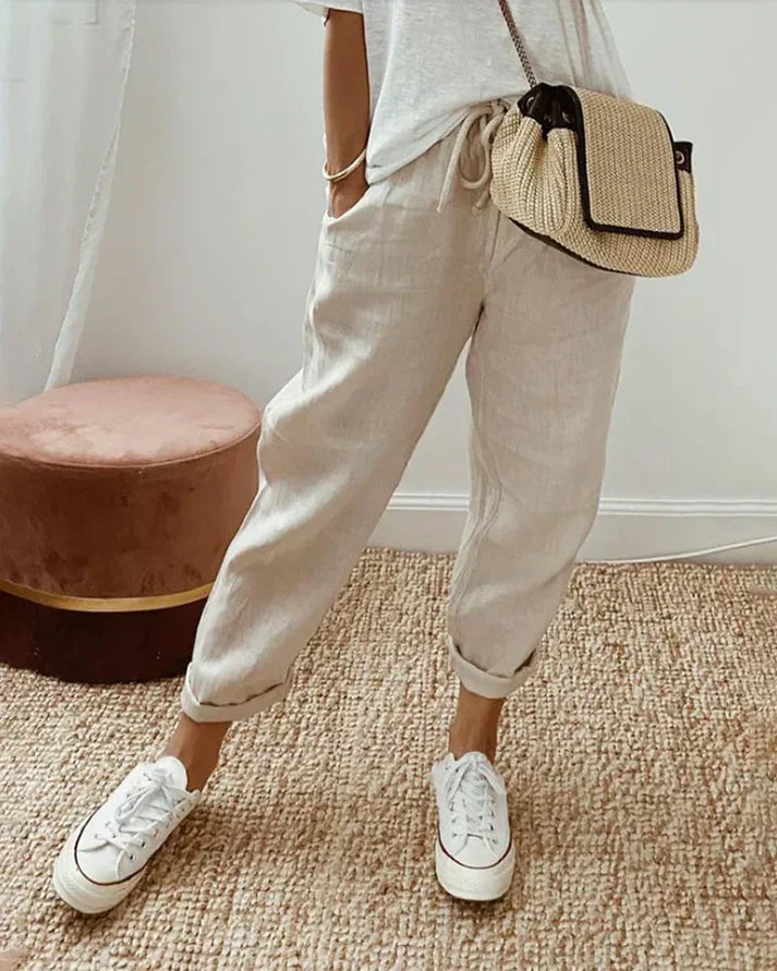 Lena – Lockere und Bequeme Leinen Hose Damen