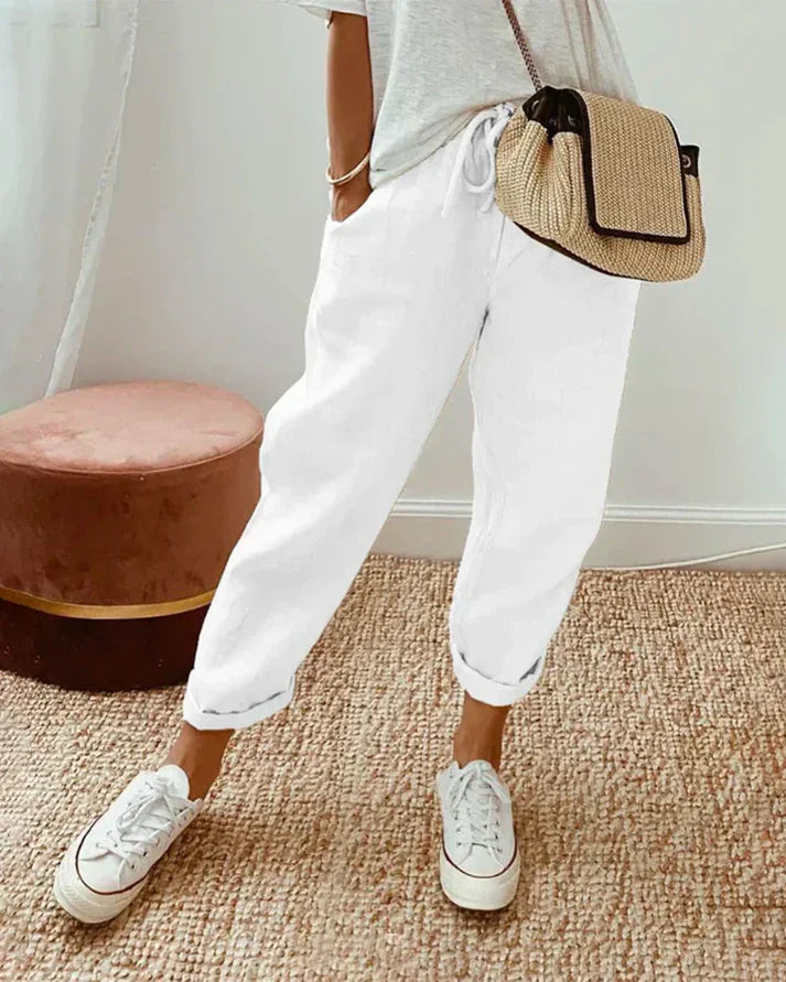 Lena – Lockere und Bequeme Leinen Hose Damen