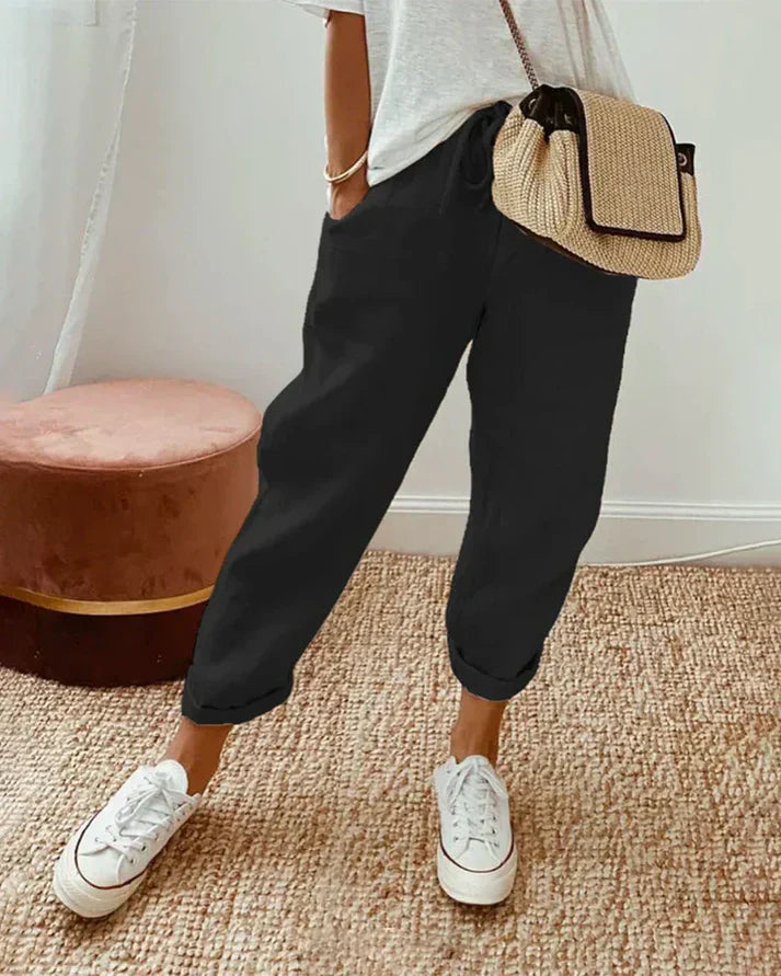 Lena – Lockere und Bequeme Leinen Hose Damen