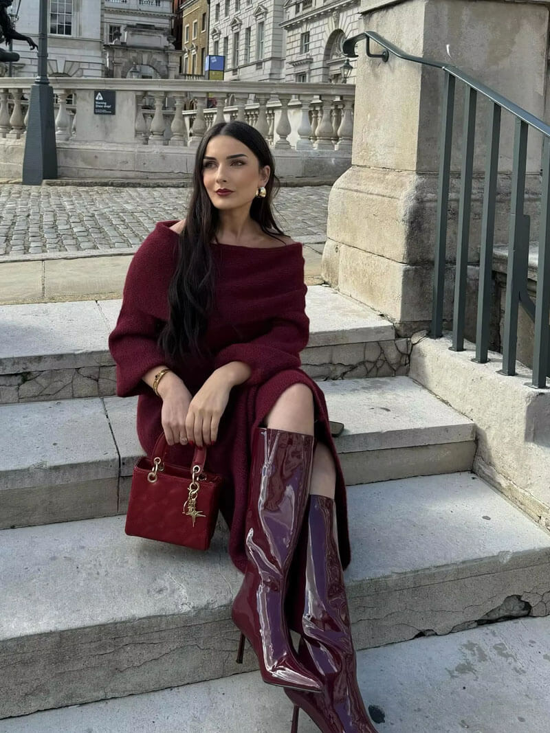 Robe longue en maille Calista