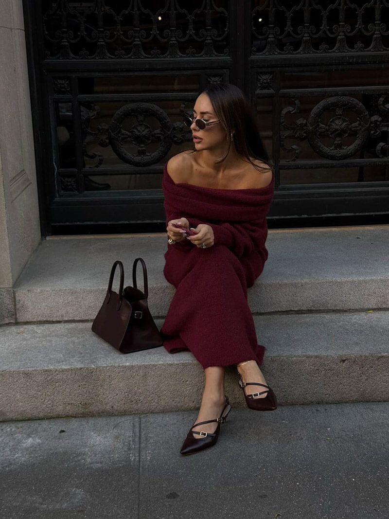 Robe longue en maille Calista