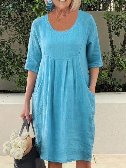 Elegantes Leinenkleid mit Empire-Taille –Sophia