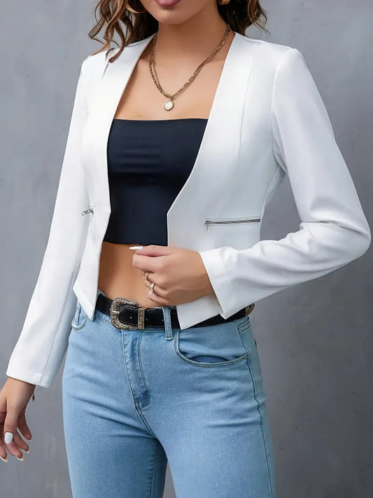 Fashionable short blazer with zip pocket Pheby