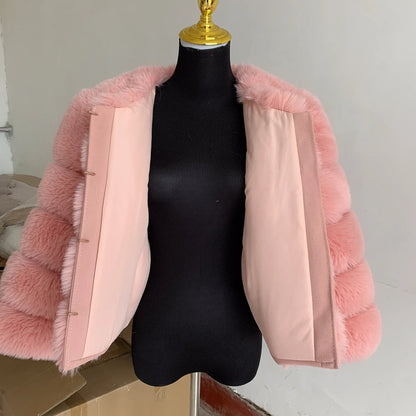 Fashionable Fur Winter Jacket for Women Sari