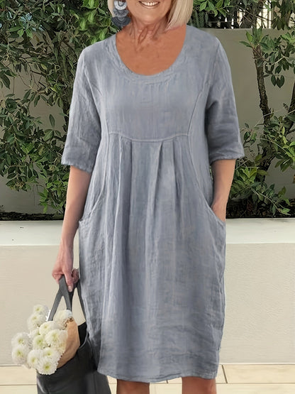 Elegantes Leinenkleid mit Empire-Taille –Sophia