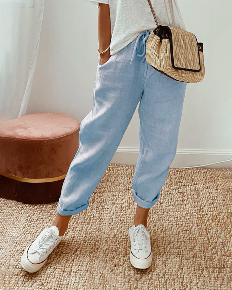 Light and stylish linen trousers for women - Sarah