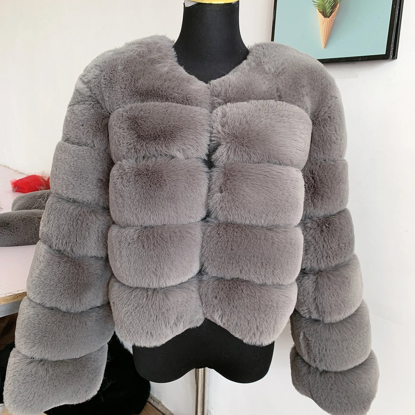 Fashionable Fur Winter Jacket for Women Sari