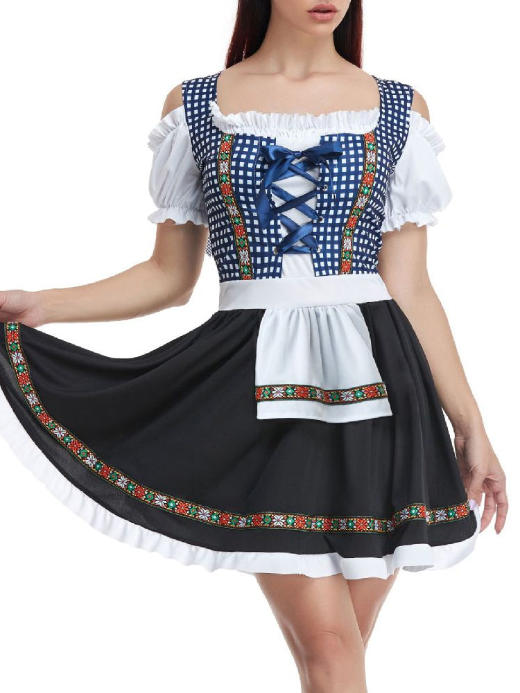 Klassisches kariertes Dirndl aus Leinenmix – Anna