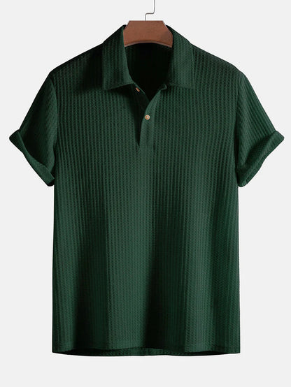 Polo gaufré tricoté pour homme Chen