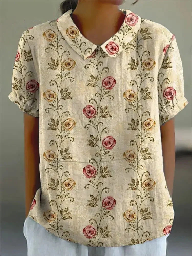 Schicke Bluse mit Blumenmuster für Damen –  Mia