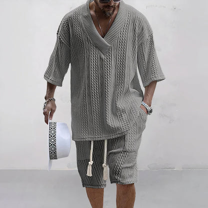 Strickhemd und Shorts Set für Herren Adan