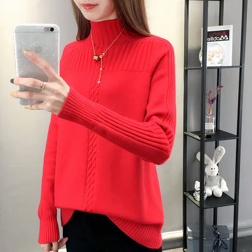 knitting pattern turtleneck sweater Anna