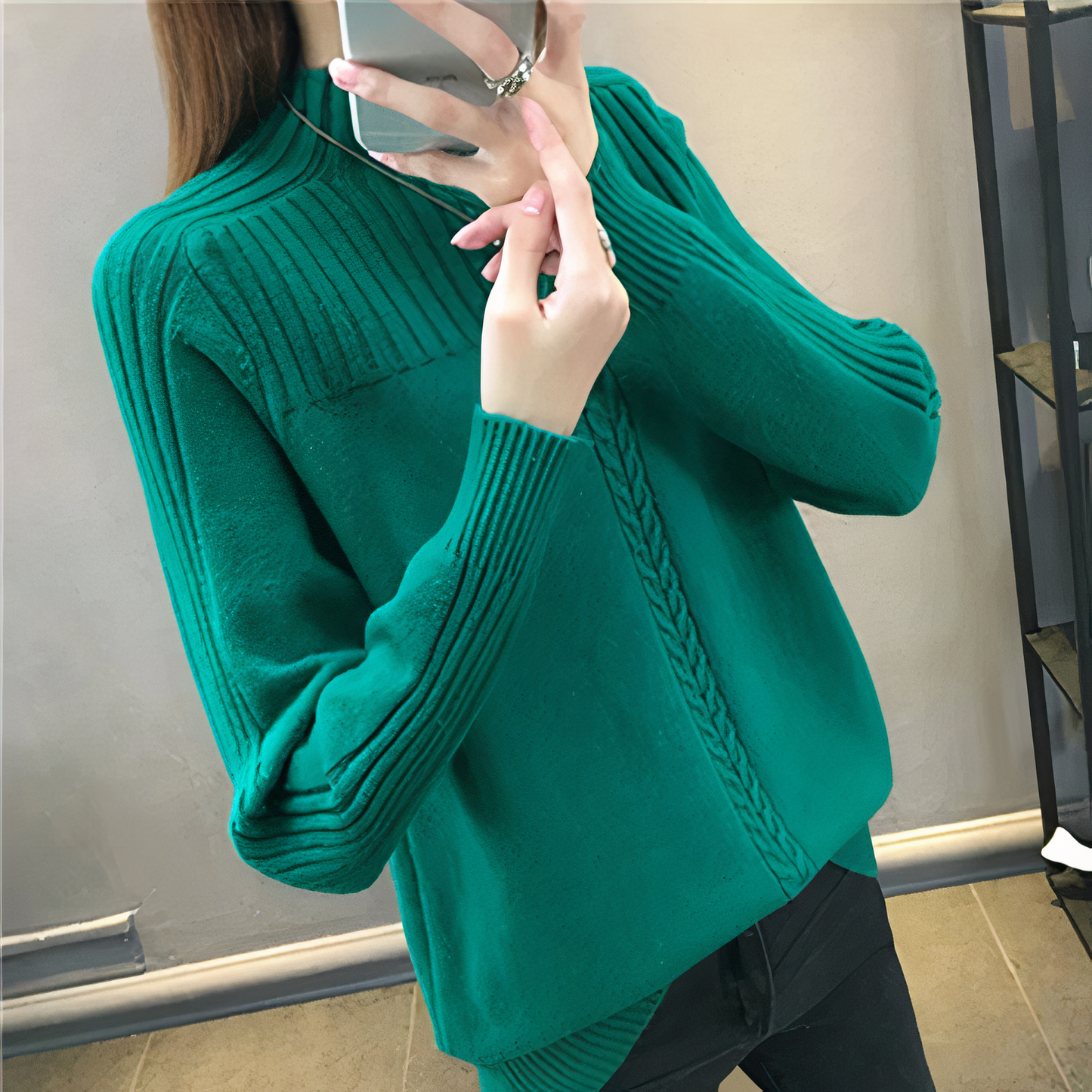 knitting pattern turtleneck sweater Anna