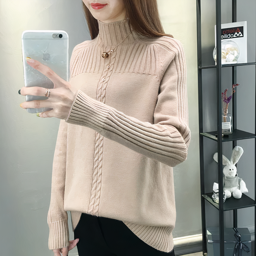 knitting pattern turtleneck sweater Anna