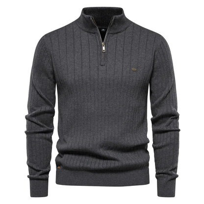 New Autumn Zip Sweater for Men Aiopeson