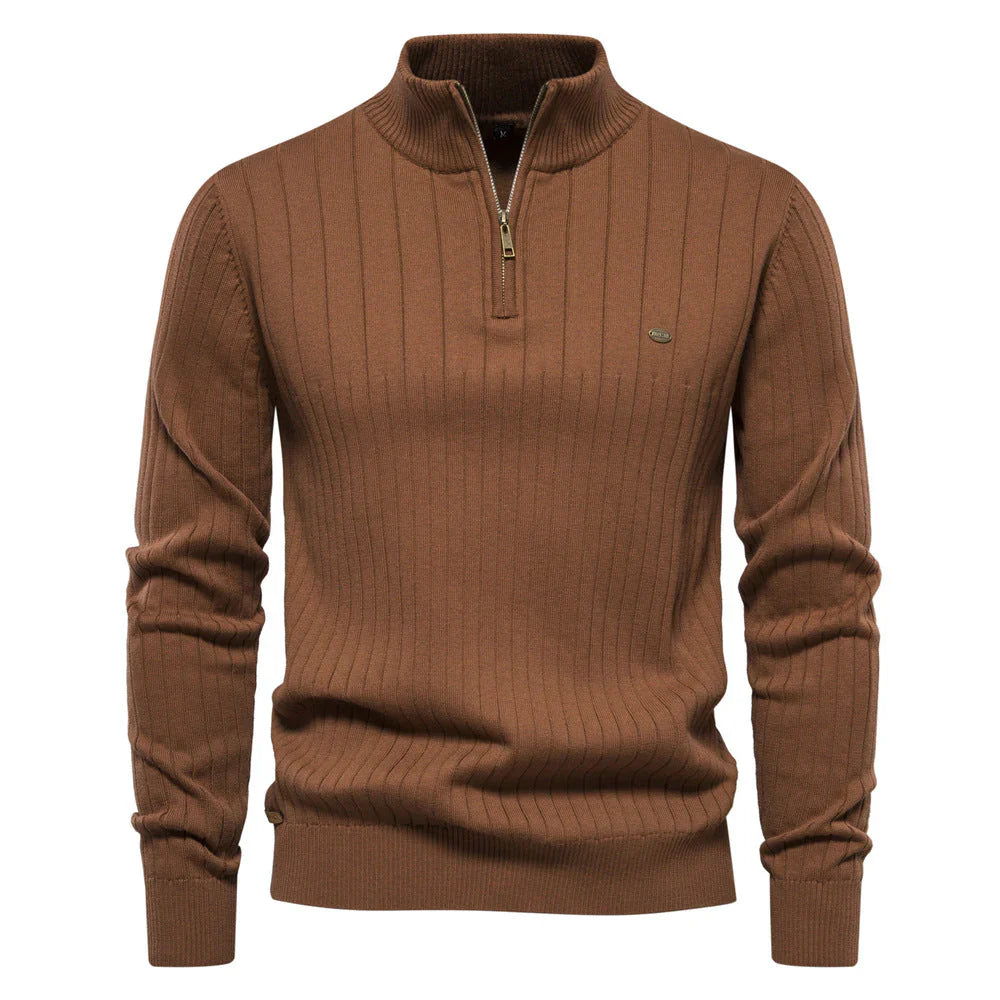 New Autumn Zip Sweater for Men Aiopeson