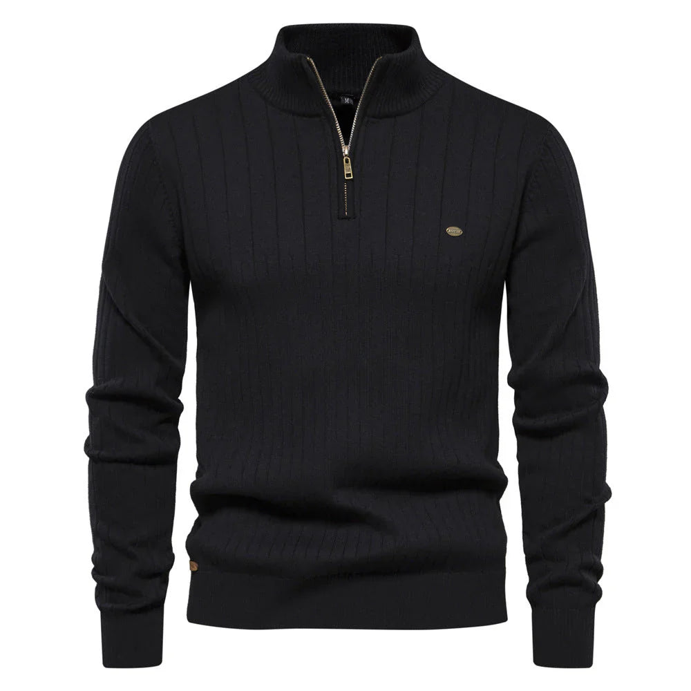 New Autumn Zip Sweater for Men Aiopeson