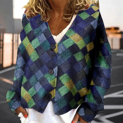 Patchwork cardigan in versatile style Celine