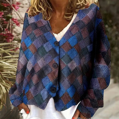 Patchwork cardigan in versatile style Celine