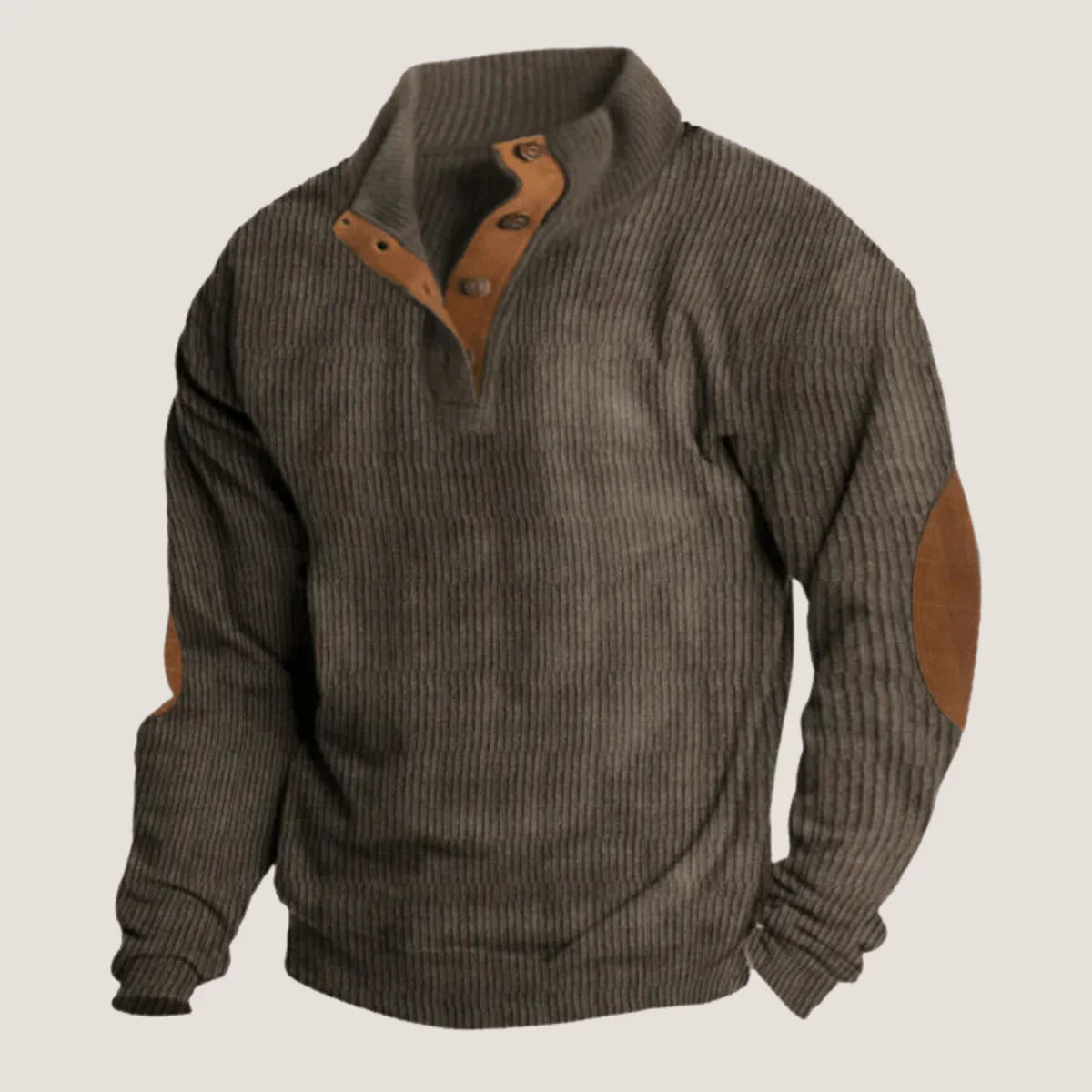 Pull boutonné côtelé homme Caden