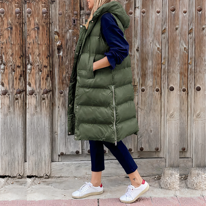 Long Hooded Jacket with Vest Elena