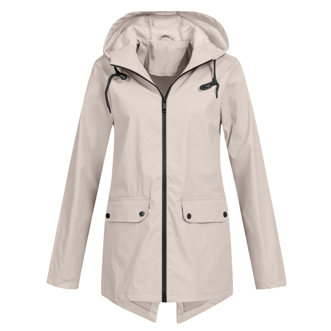 Long raincoat with hood for women Romy