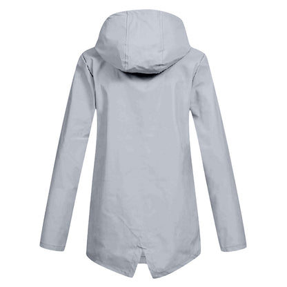 Long raincoat with hood for women Romy