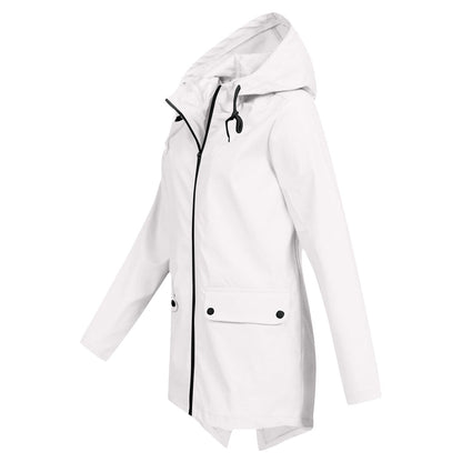 Long raincoat with hood for women Romy