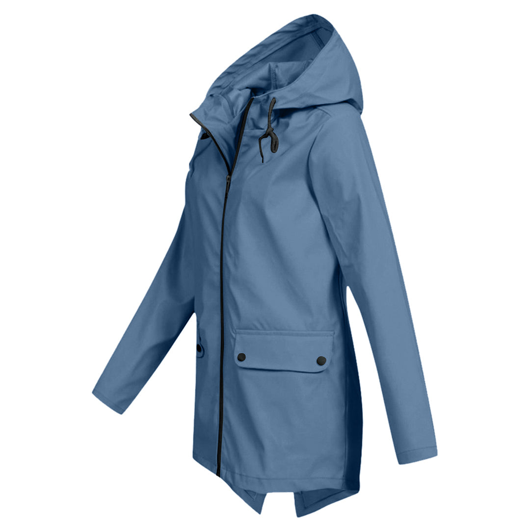 Long raincoat with hood for women Romy