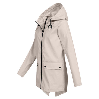 Long raincoat with hood for women Romy