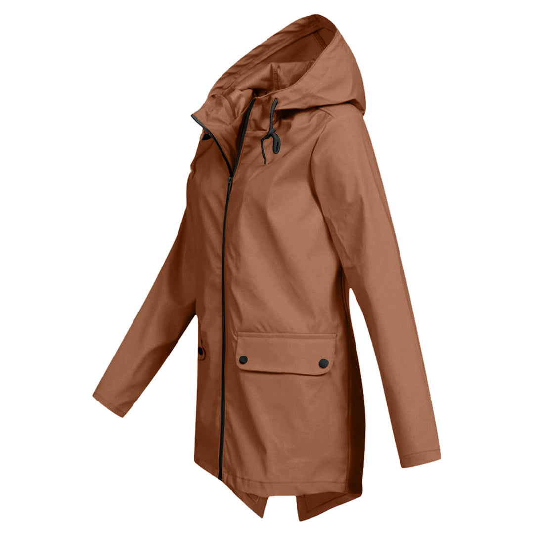 Long raincoat with hood for women Romy