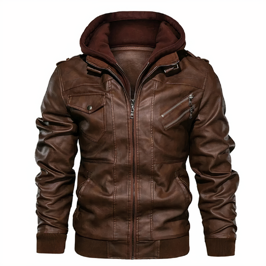 Blouson moto en simili cuir homme Grant