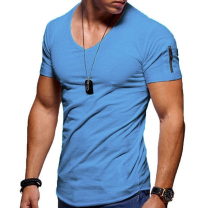 T-shirt musclé à col en V pour hommes Shaun 