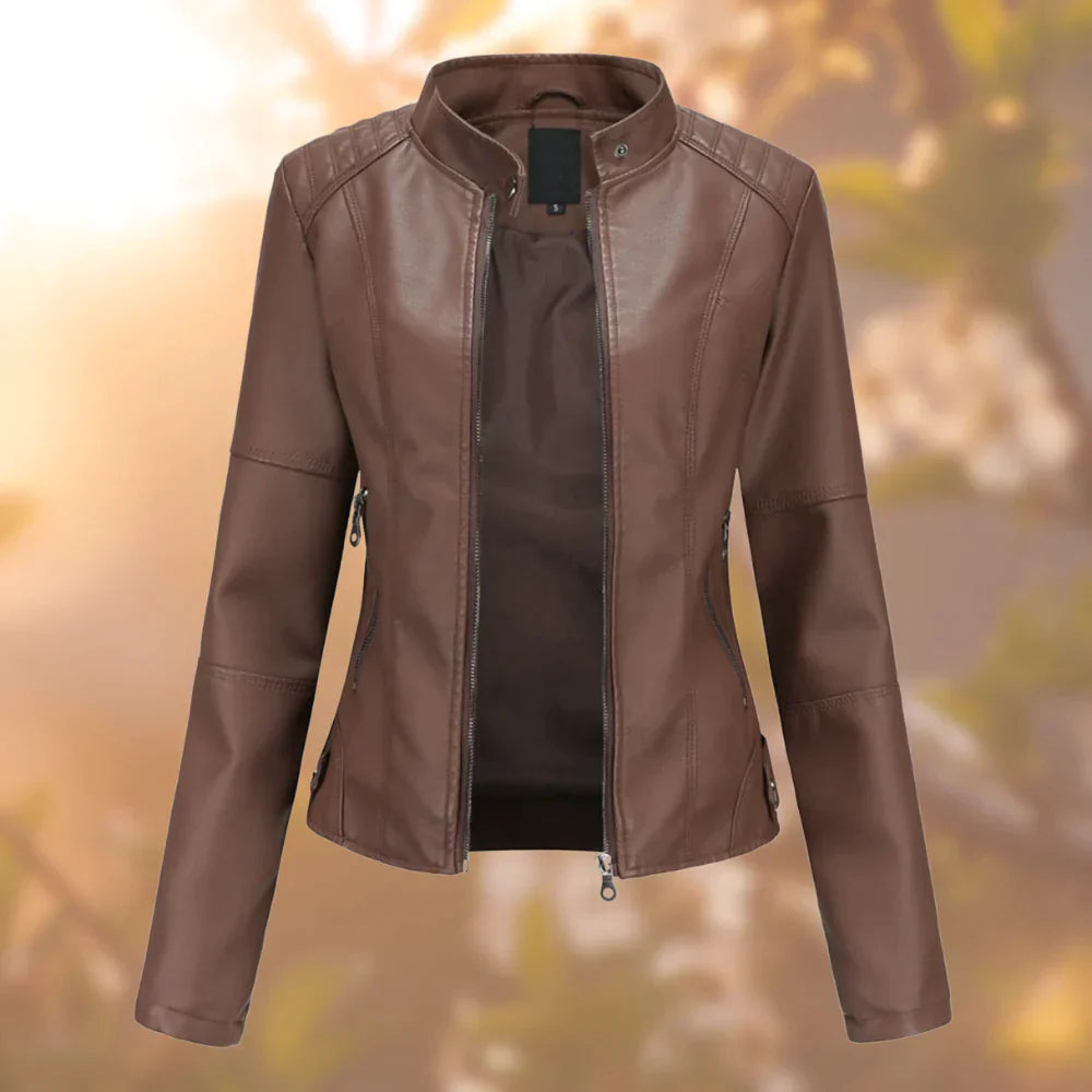 Classic leather jacket for women Halle