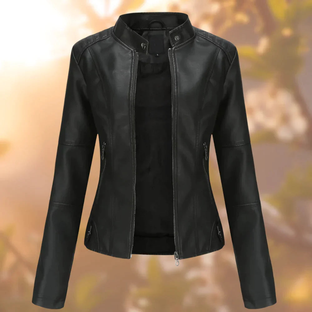 Classic leather jacket for women Halle