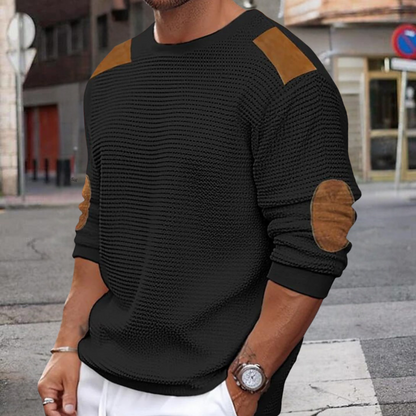 Pull tricoté patchwork pour homme Ian