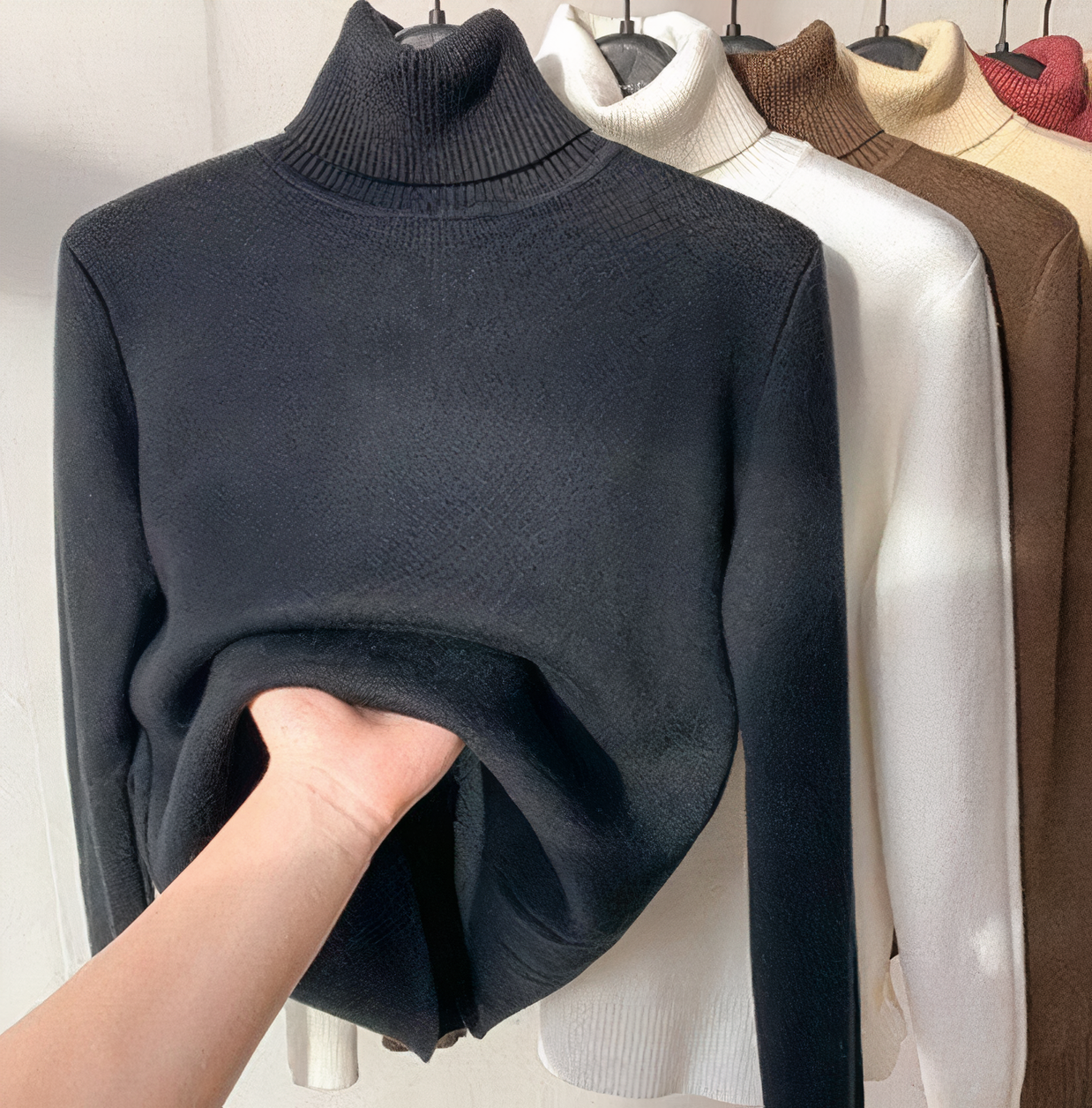 Turtleneck sweater with velvet lining Isabella