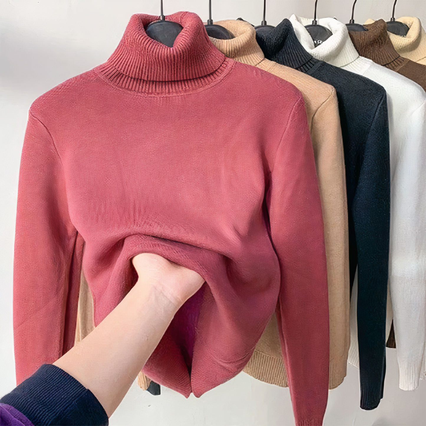 Turtleneck sweater with velvet lining Isabella