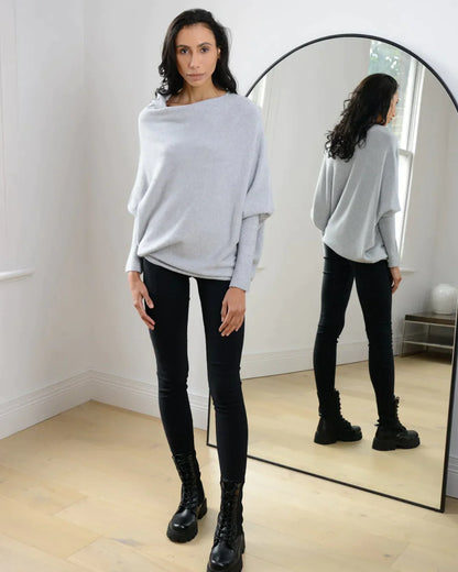 Asymmetrisch drapierter Pullover Karen