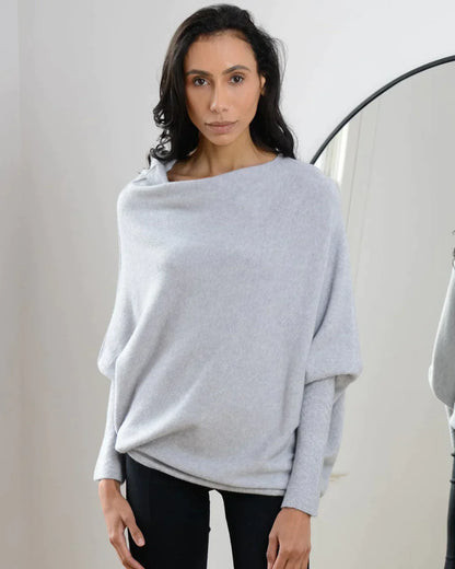 Asymmetrisch drapierter Pullover Karen