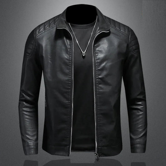 Bomber en cuir pour homme Karl