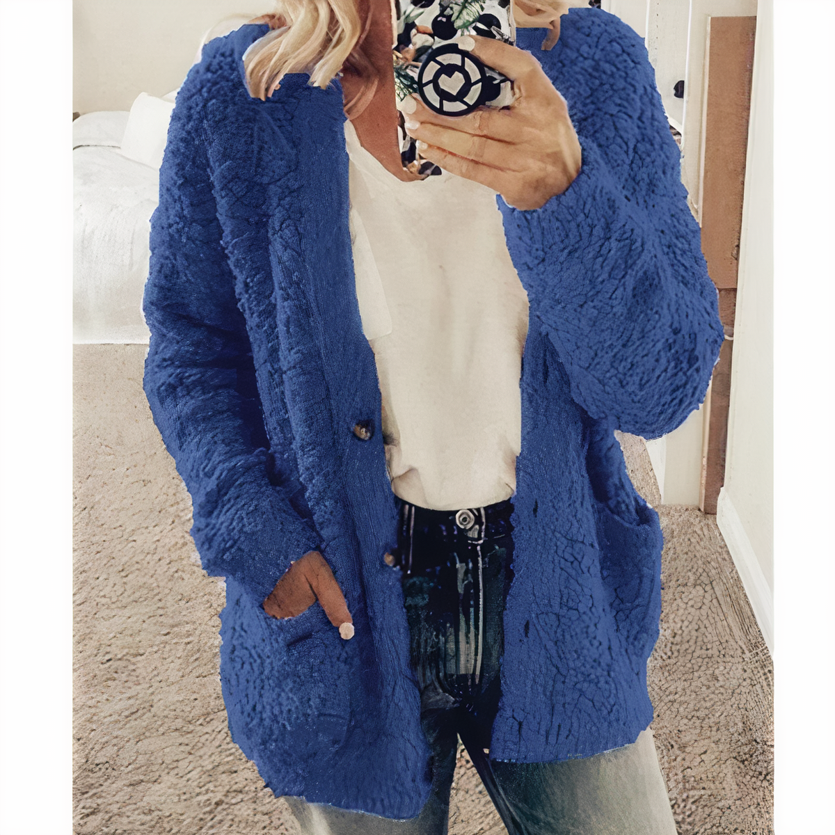 Cozy Plush Knitted Cardigan Karolina