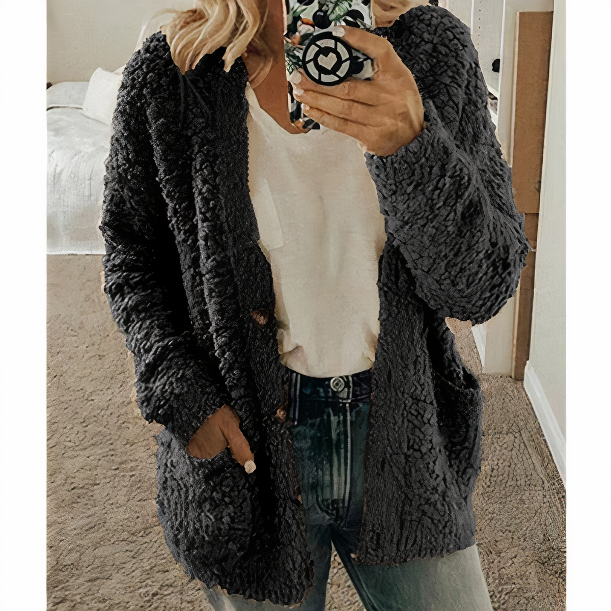 Cozy Plush Knitted Cardigan Karolina