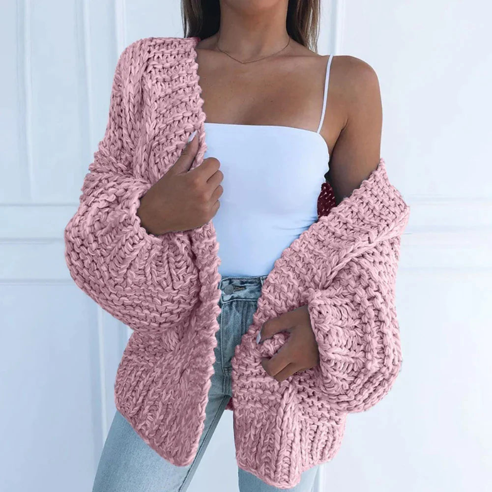 Grobmaschige Strickjacke Kira