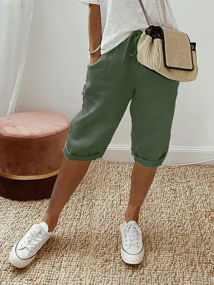 Bequeme Damen-Shorts aus Baumwolle und Leinen – Heidi
