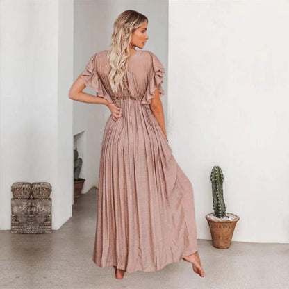 Taupefarbenes Boho Maxikleid Miv