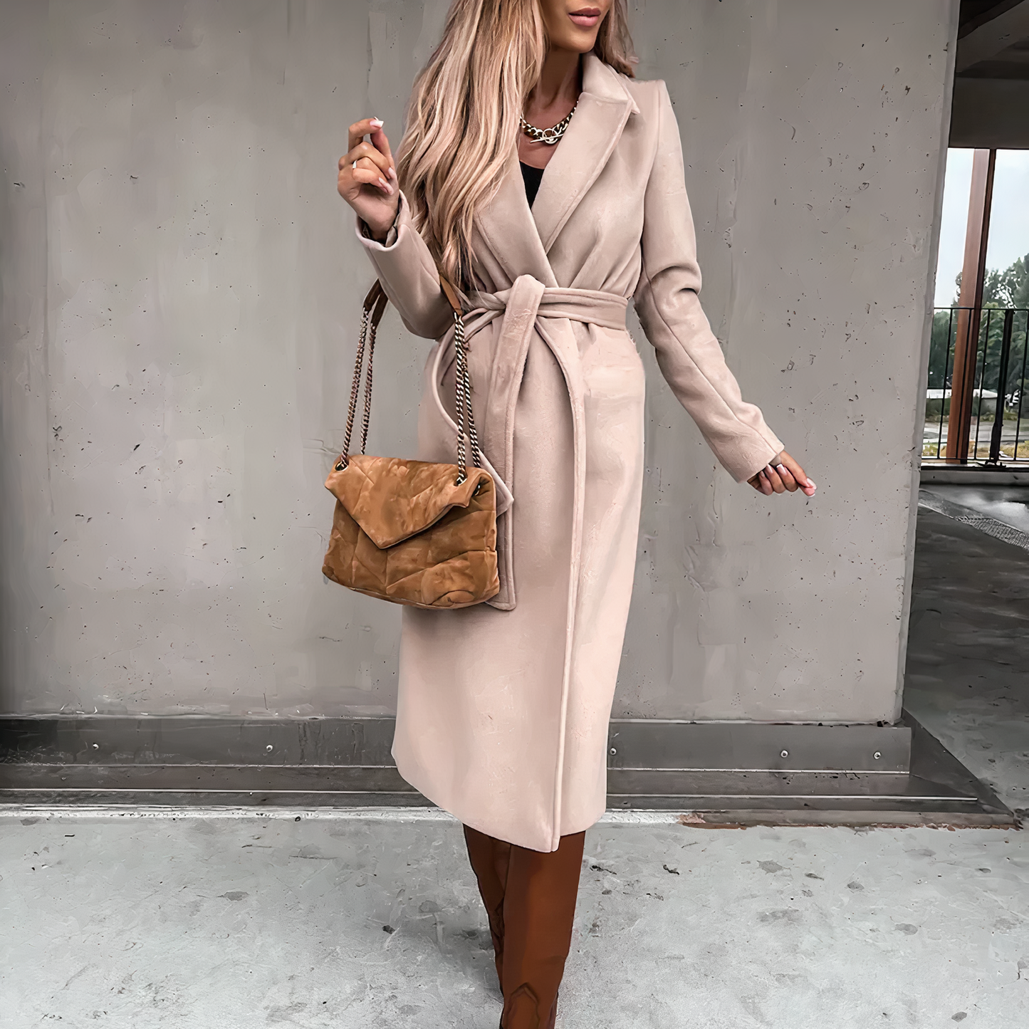 Elegant wool-mix trench coat Nicole