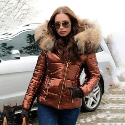 Stylische Winterjacke mit Fellkapuze Rana