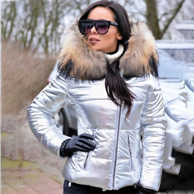 Stylische Winterjacke mit Fellkapuze Rana