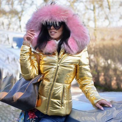 Stylische Winterjacke mit Fellkapuze Rana